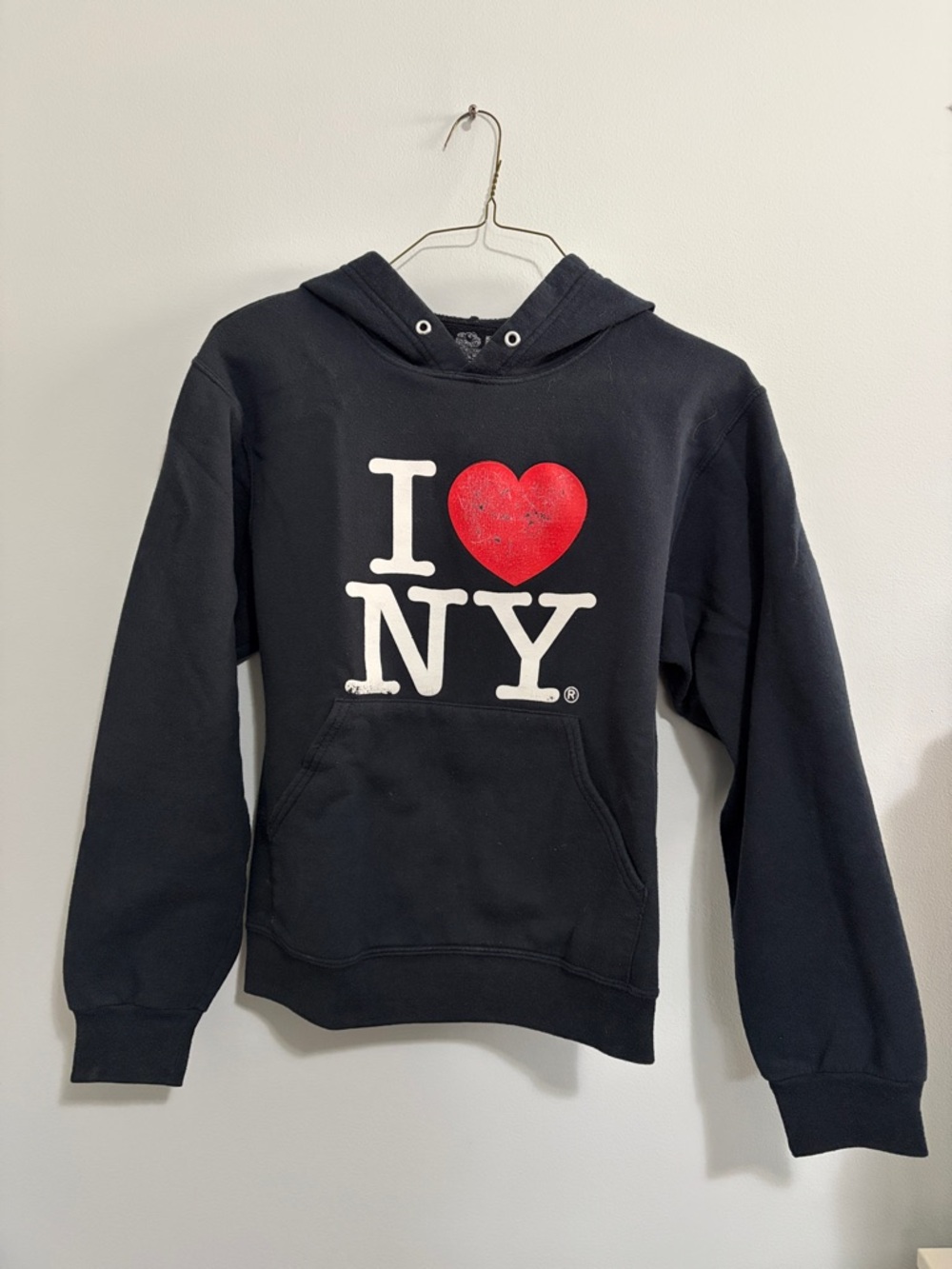 Fruit of the Loom Black Hooded Sweatshirt with White Logo Print